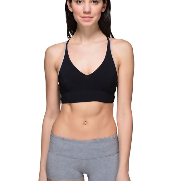 Lululemon Retreat Bra Mini Hazy Horizon Storm Bark Berry/Black Reversible Size 8 - Picture 6 of 9